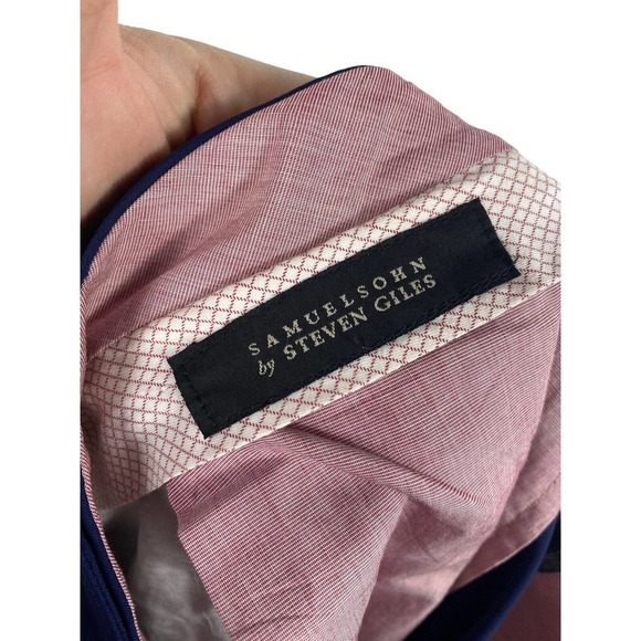 Samuelsohn by Steven Giles Dress Pants Slacks Mens 40x27 Navy Blue - Picture 3 of 3